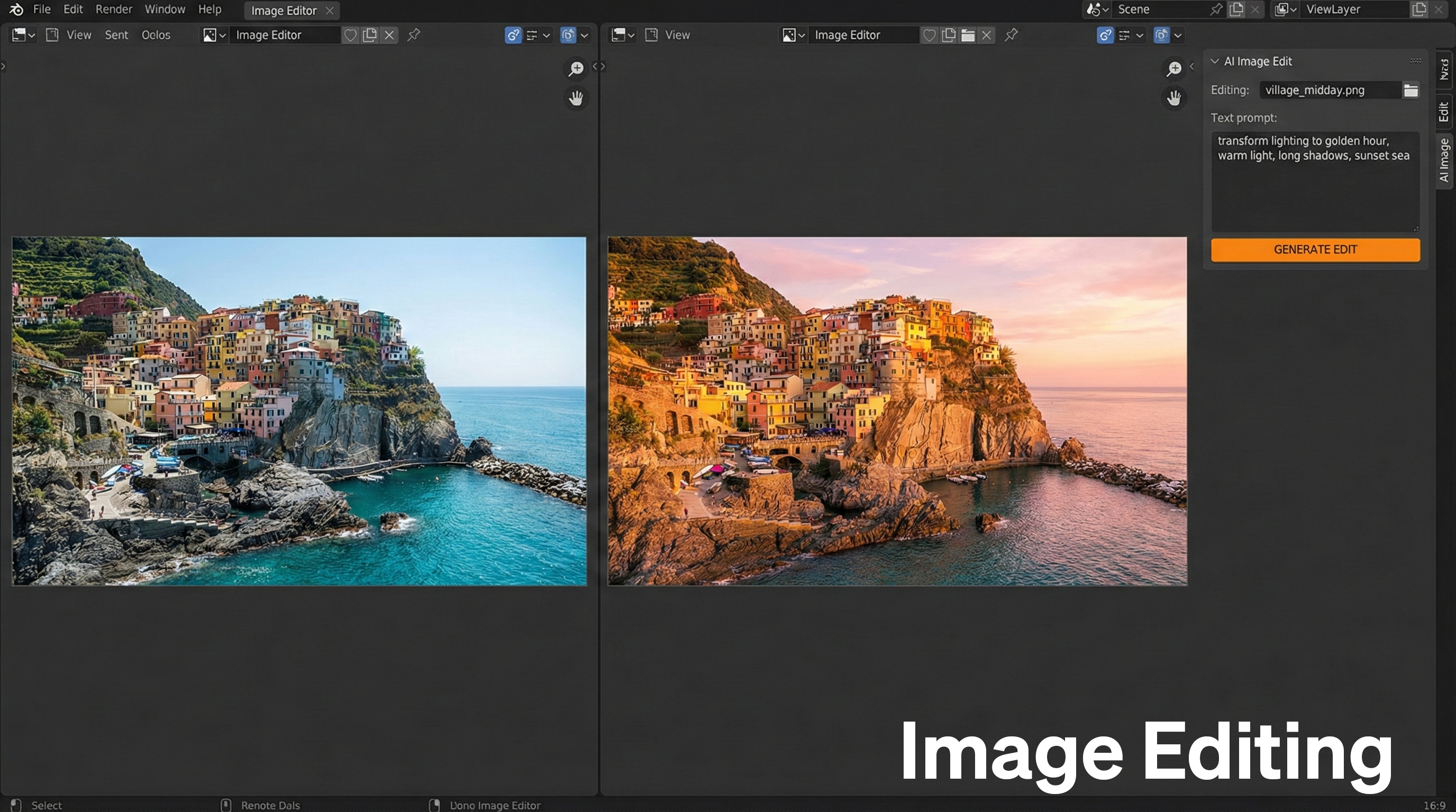 AI image editing in Blender